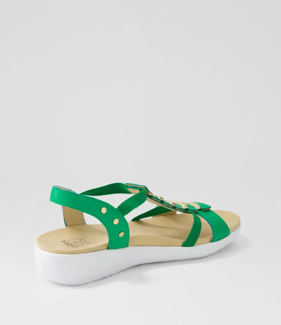 ulover_w_bright_emerald_leather_elastic_sandals_2.webp Ulover W Bright Emerald Leather Elastic Sandals<ZIERA Flash Sale