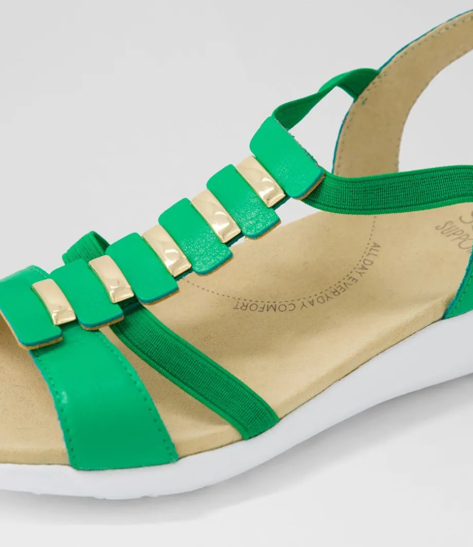 ulover_w_bright_emerald_leather_elastic_sandals_4.webp Ulover W Bright Emerald Leather Elastic Sandals<ZIERA Flash Sale