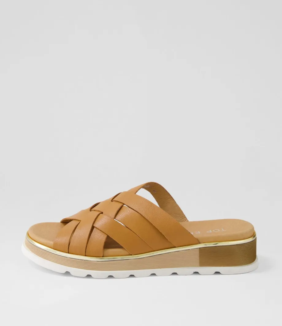 Ulysza Dark Tan Leather Slides<TOP END Outlet