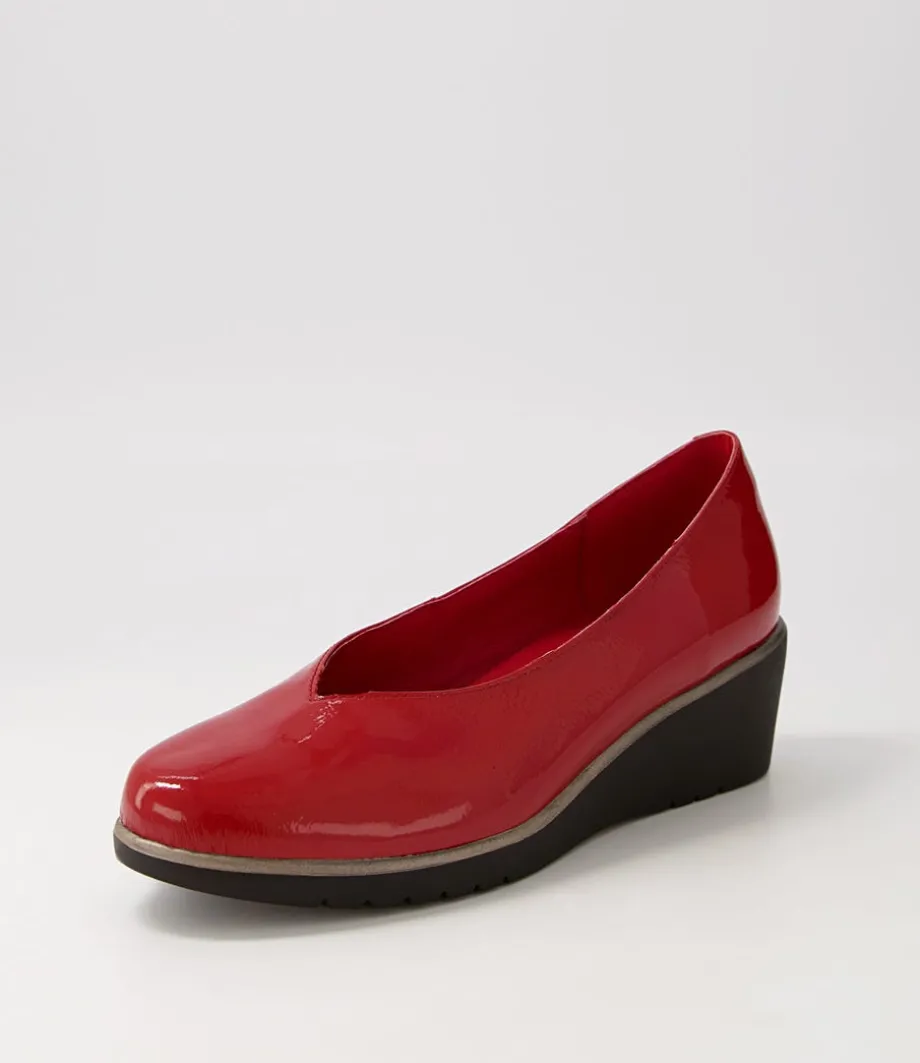 Umme Dark Red Patent Leather Wedges<DJANGO & JULIETTE Online