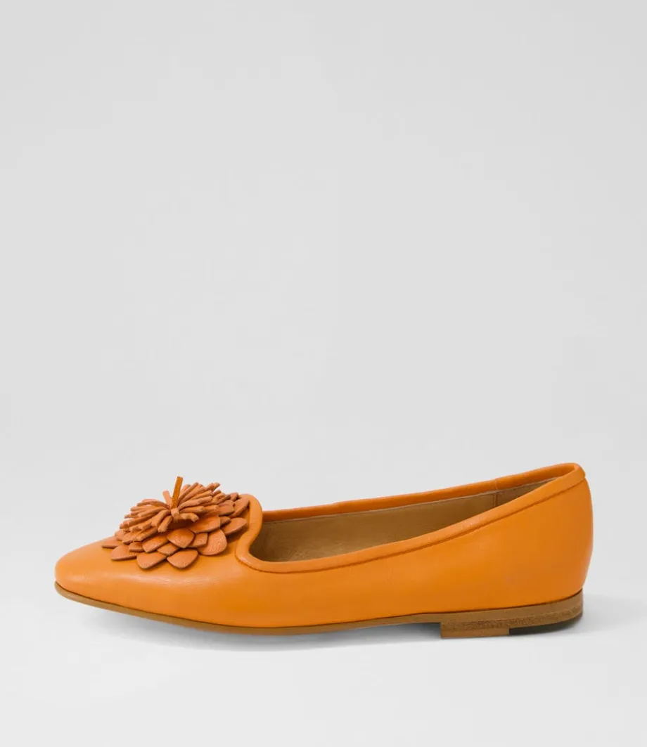 Unions Bright Orange Leather Loafers<DJANGO & JULIETTE Discount