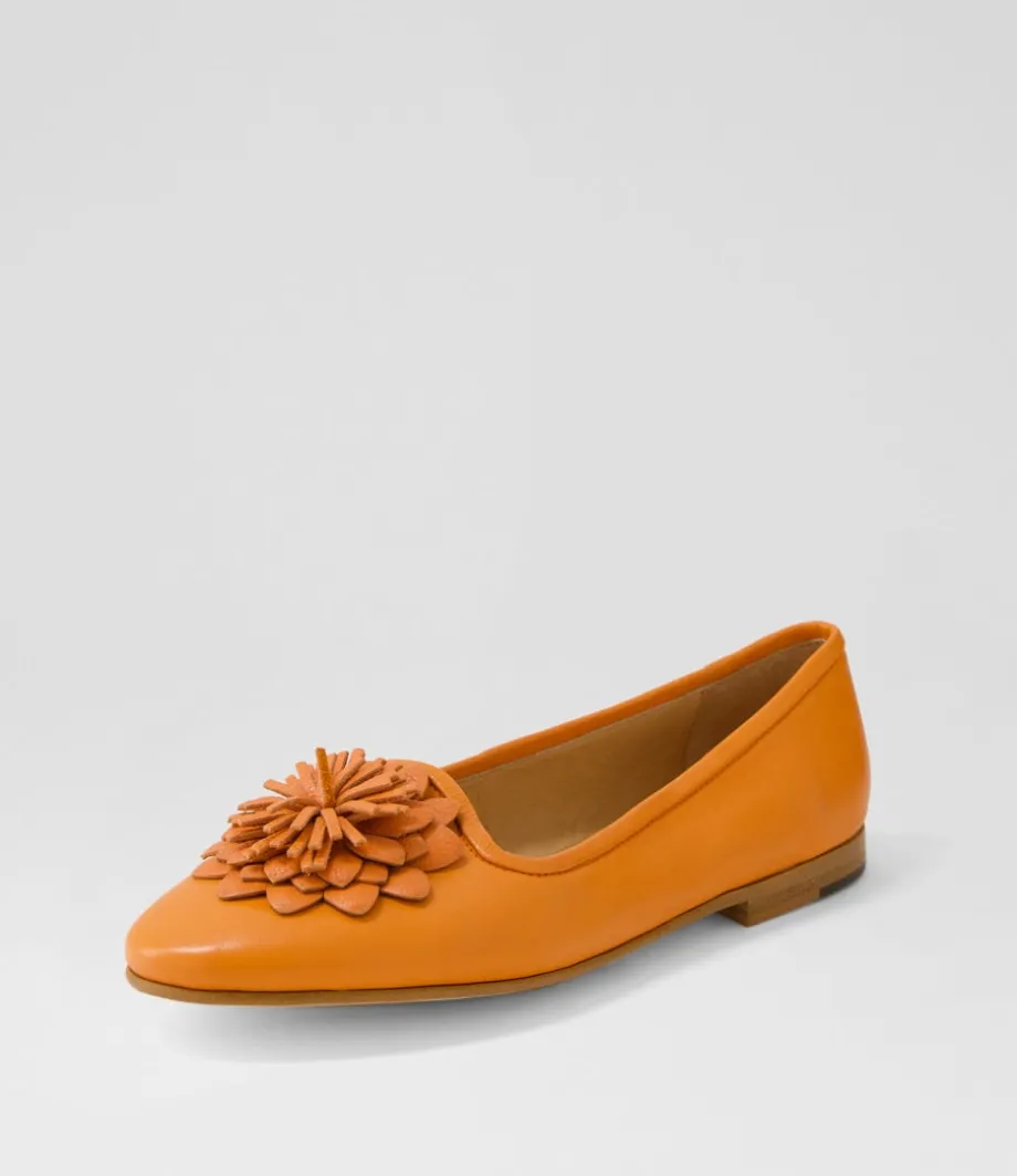 Unions Bright Orange Leather Loafers<DJANGO & JULIETTE Discount
