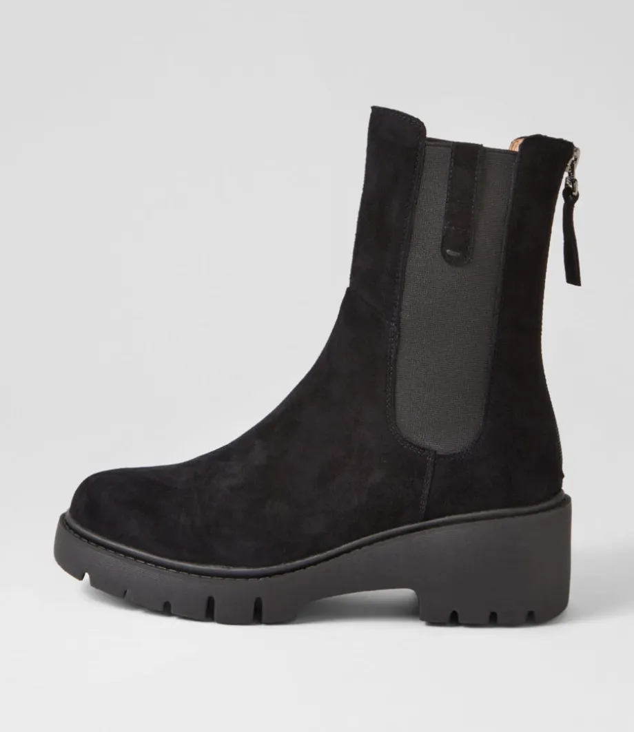 Unita Black Suede Chelsea Boots<DJANGO & JULIETTE Fashion