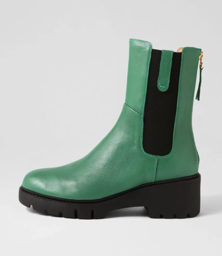 Unita Emerald Black Leather Chelsea Boots<DJANGO & JULIETTE Flash Sale
