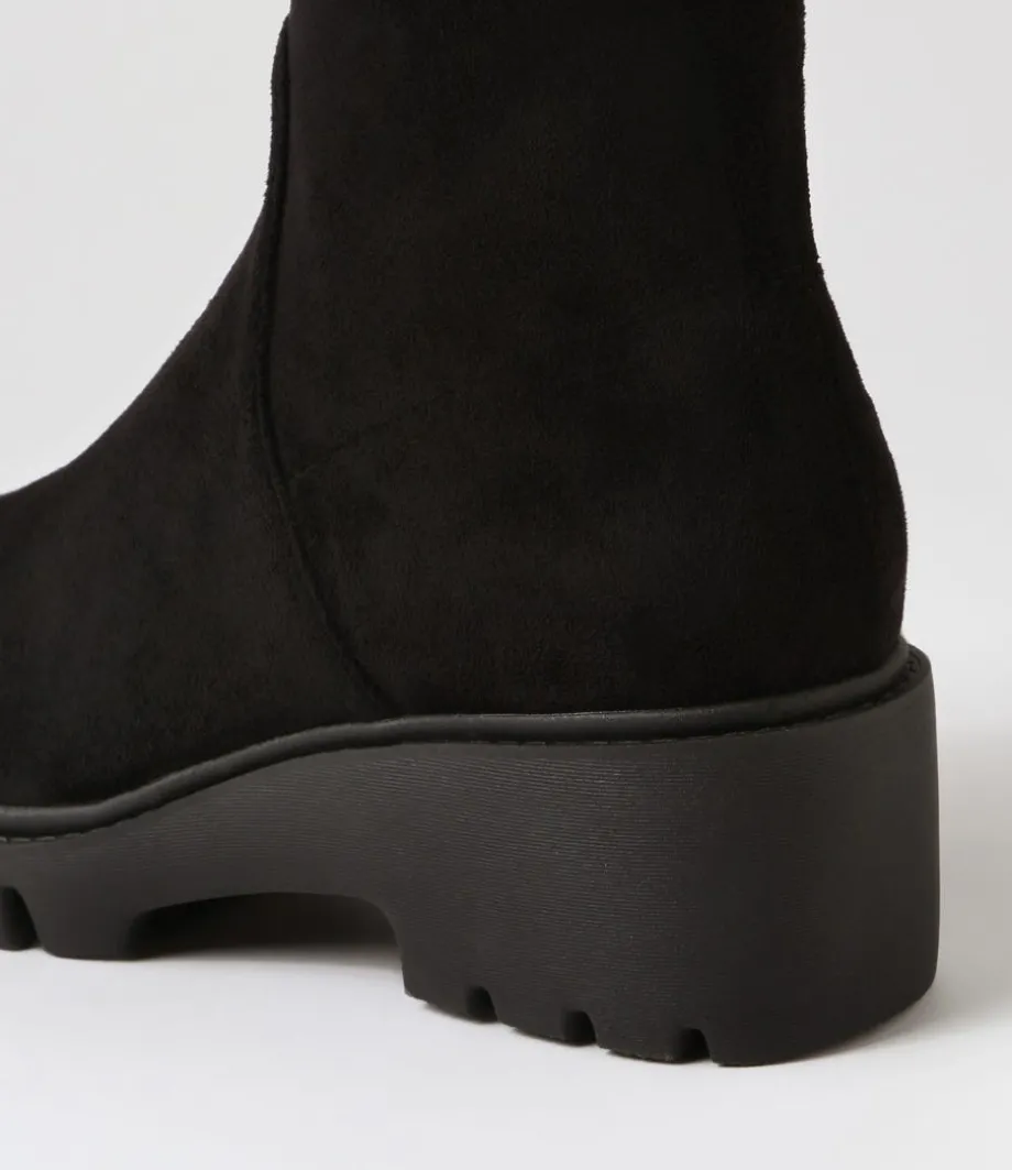 urina_black_stretch_microsuede_ankle_boots_4.webp Urina Black Stretch Microsuede Ankle Boots<DJANGO & JULIETTE Best