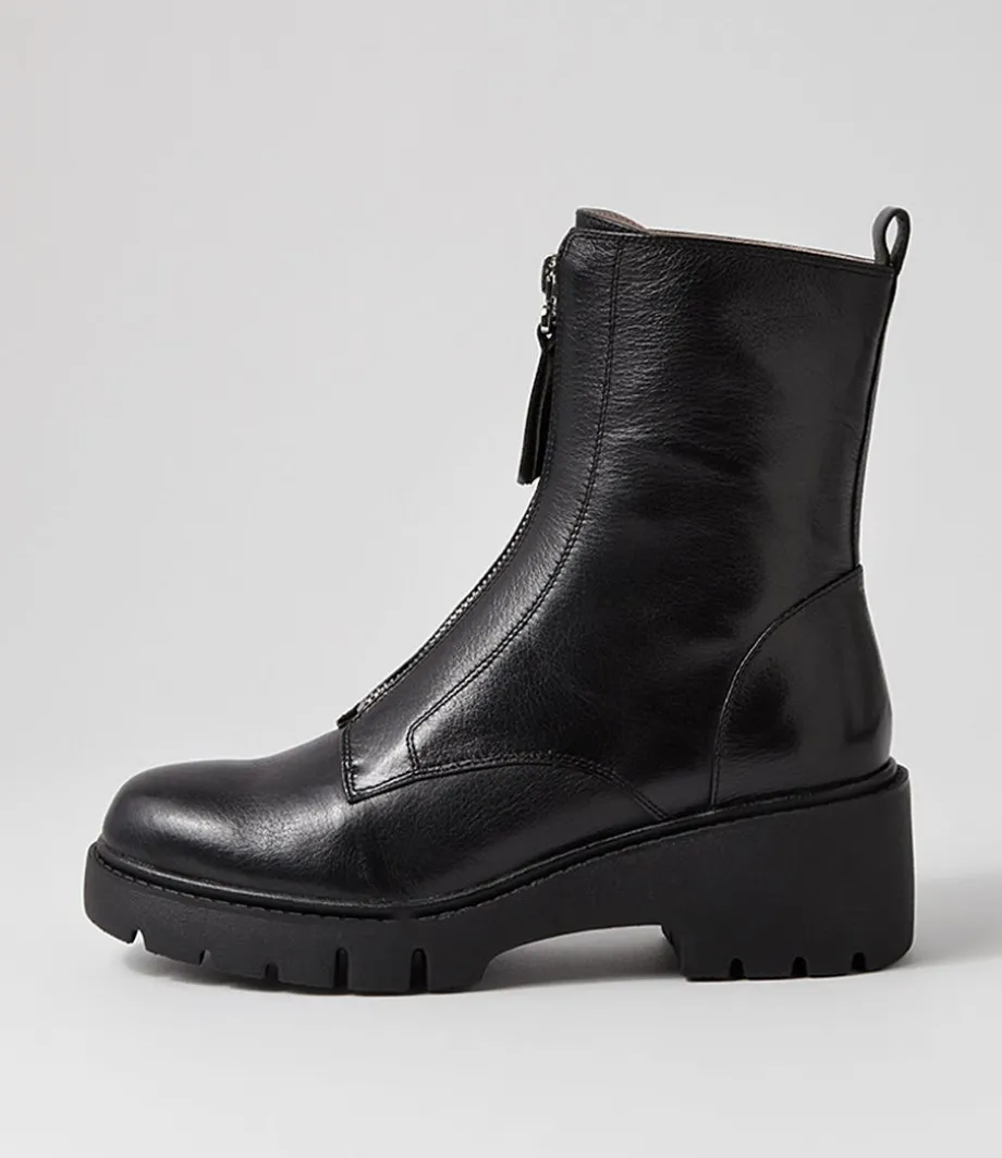 Uruba Black Leather Ankle Boots<DJANGO & JULIETTE Cheap