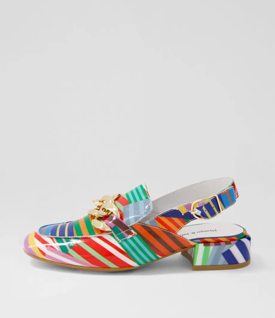 Vabor Stripe Multi Patent Leather Heels<DJANGO & JULIETTE Best