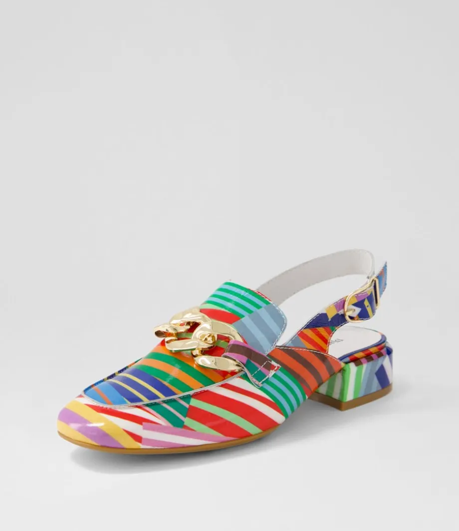 Vabor Stripe Multi Patent Leather Heels<DJANGO & JULIETTE Best