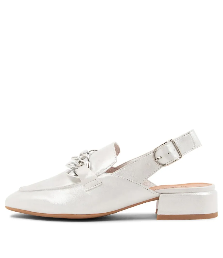 Vabor White Powder Leather Heels<DJANGO & JULIETTE Discount