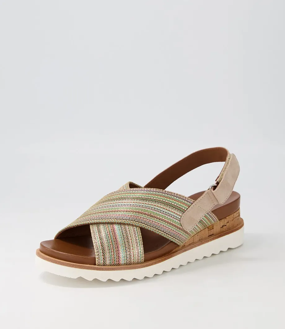Valencia 06 Sand Multi Leather Sandals<ARA Hot