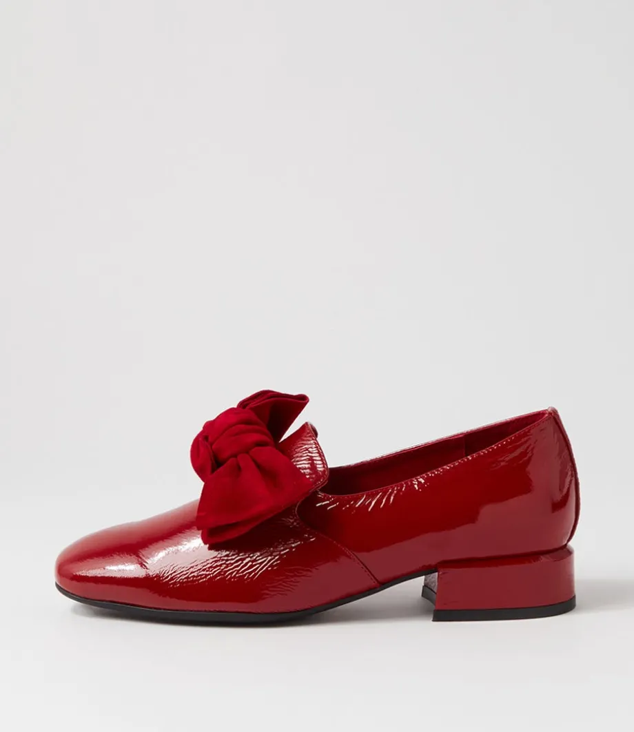 Varva Dark Red Patent Suede Heels<DJANGO & JULIETTE Online