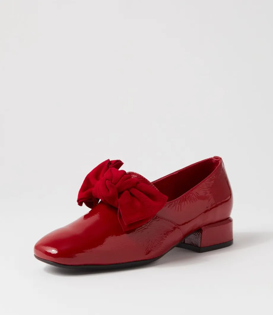 Varva Dark Red Patent Suede Heels<DJANGO & JULIETTE Online