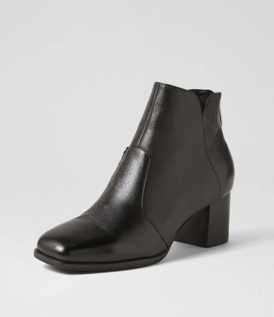 Vascal Black Leather Ankle Boots<DJANGO & JULIETTE Best Sale