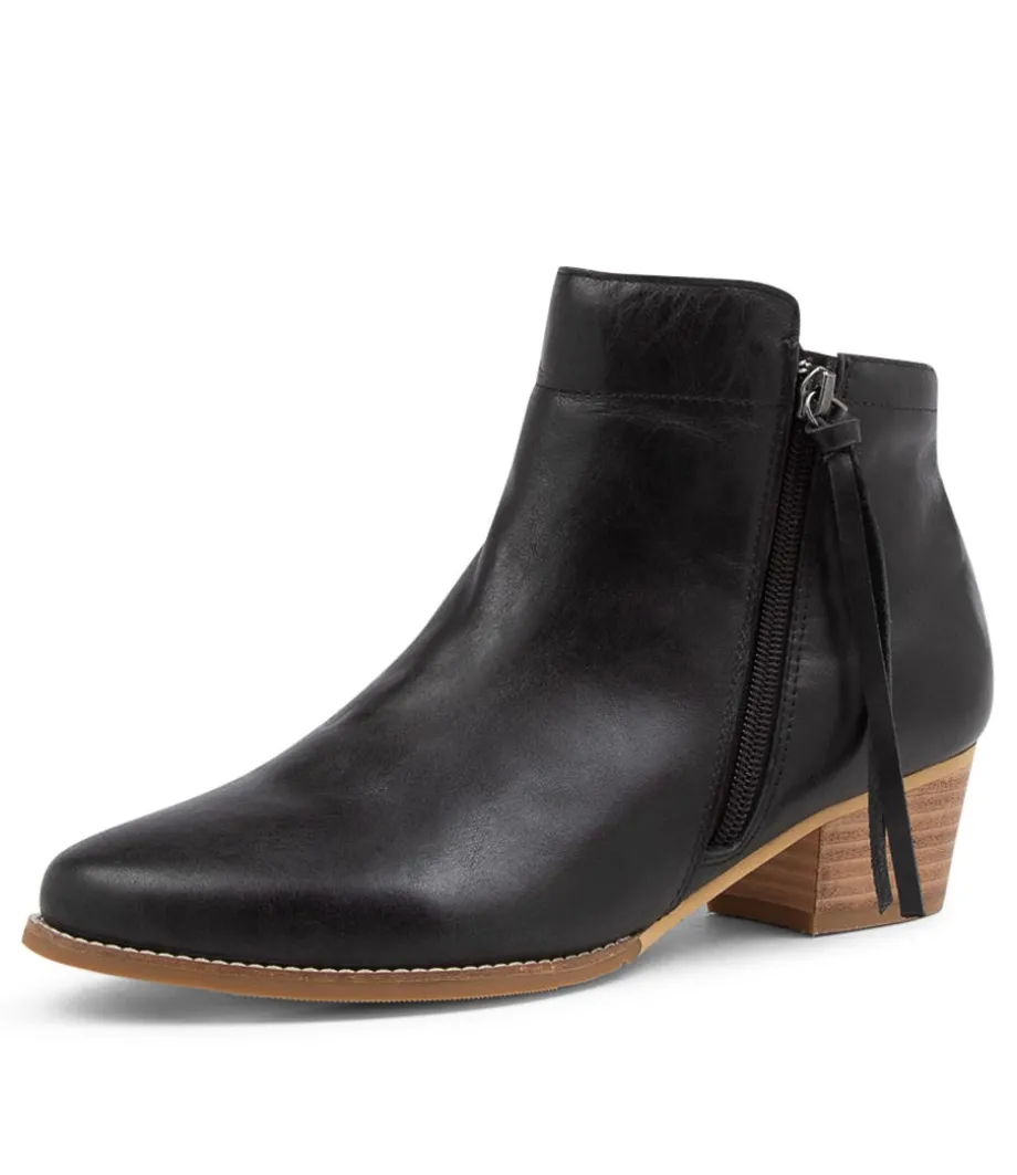 Vendas Xf Black Leather Ankle Boots Nh<ZIERA Sale