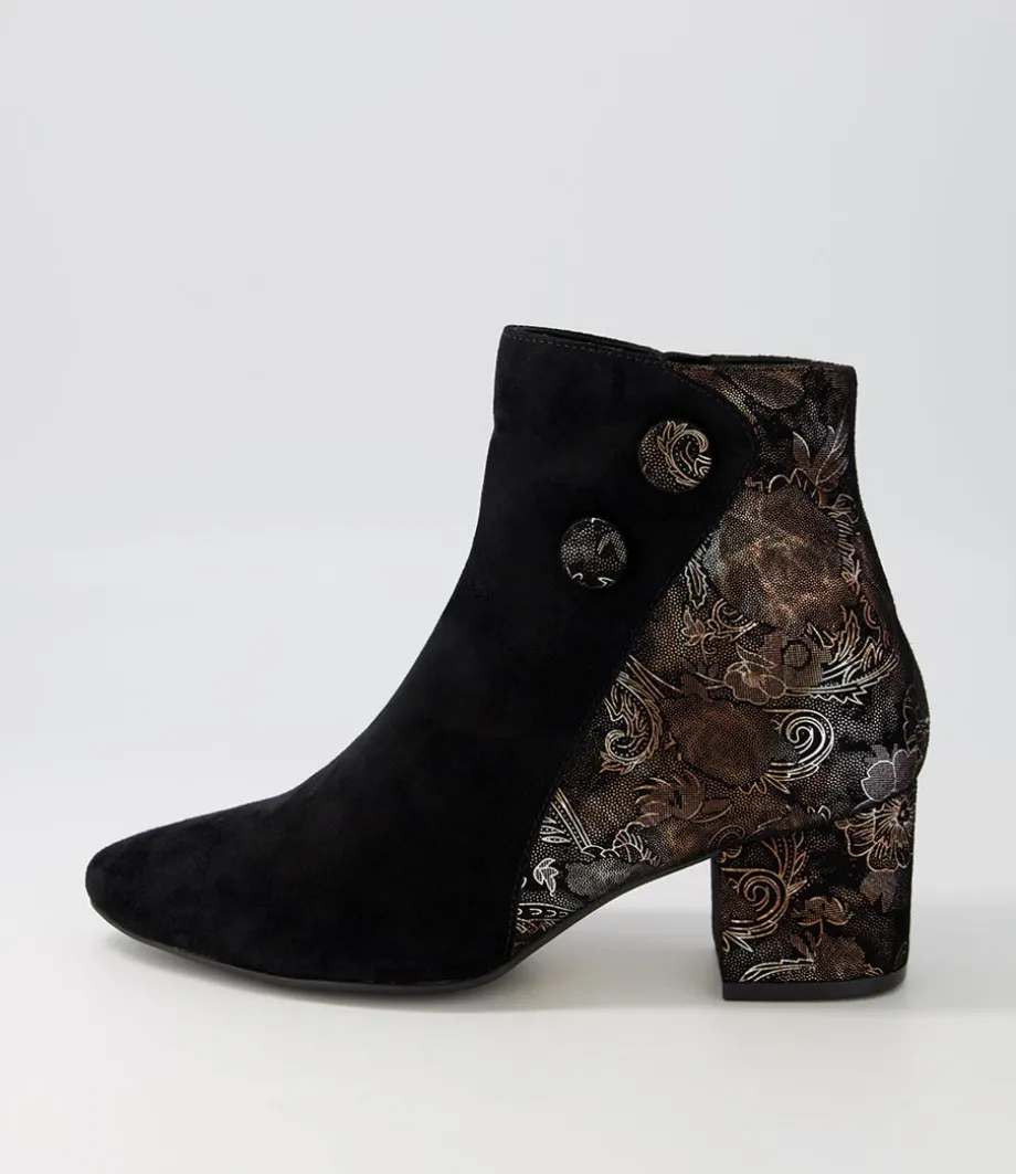 Veyda Xw Black Bronze Paisely Ankle Boots<ZIERA Best