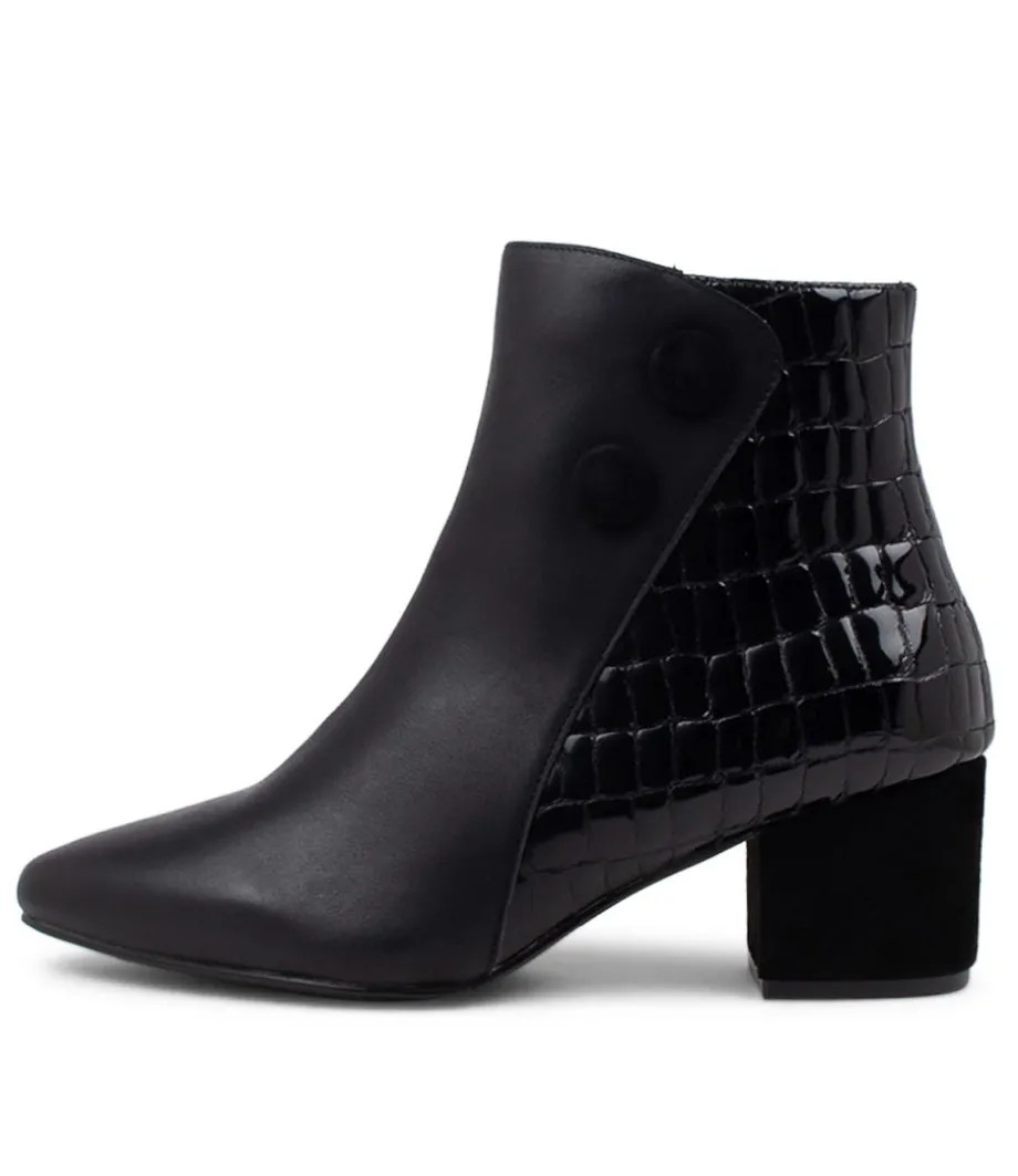 Veyda Xw Black Leather Ankle Boots<ZIERA Hot