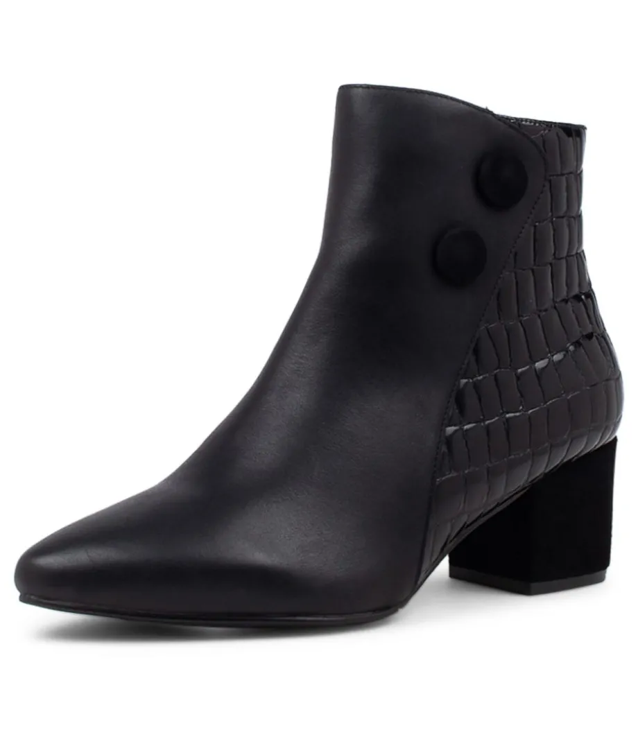 Veyda Xw Black Leather Ankle Boots<ZIERA Hot