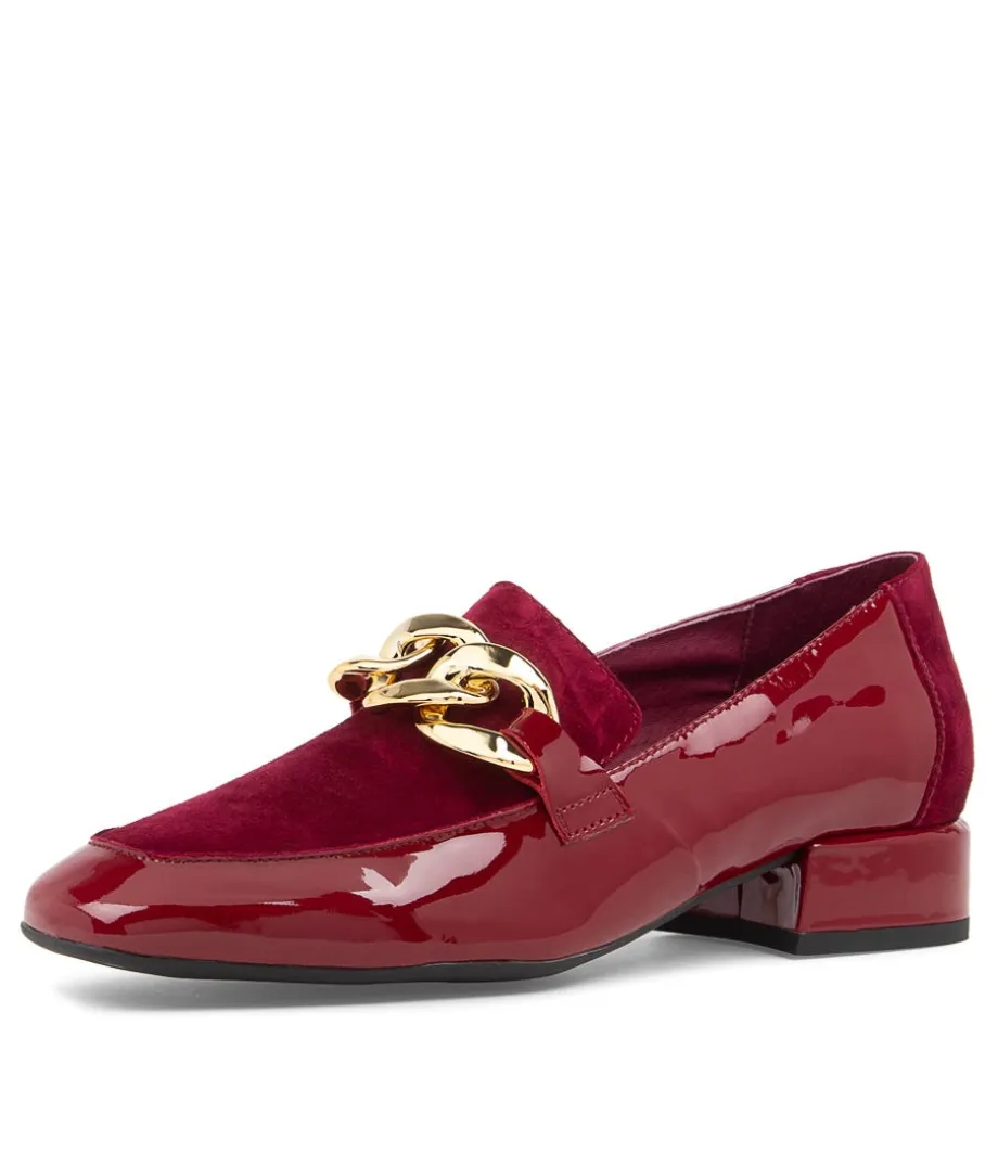 Vivandy Bordeaux Patent Leather Loafers<DJANGO & JULIETTE Clearance