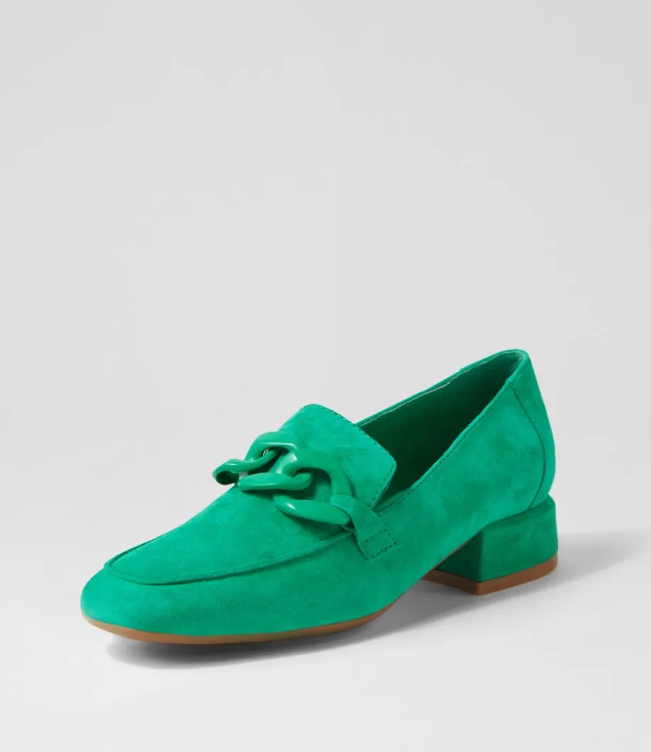 Vivek Light Emerald Suede Heels<DJANGO & JULIETTE Best Sale