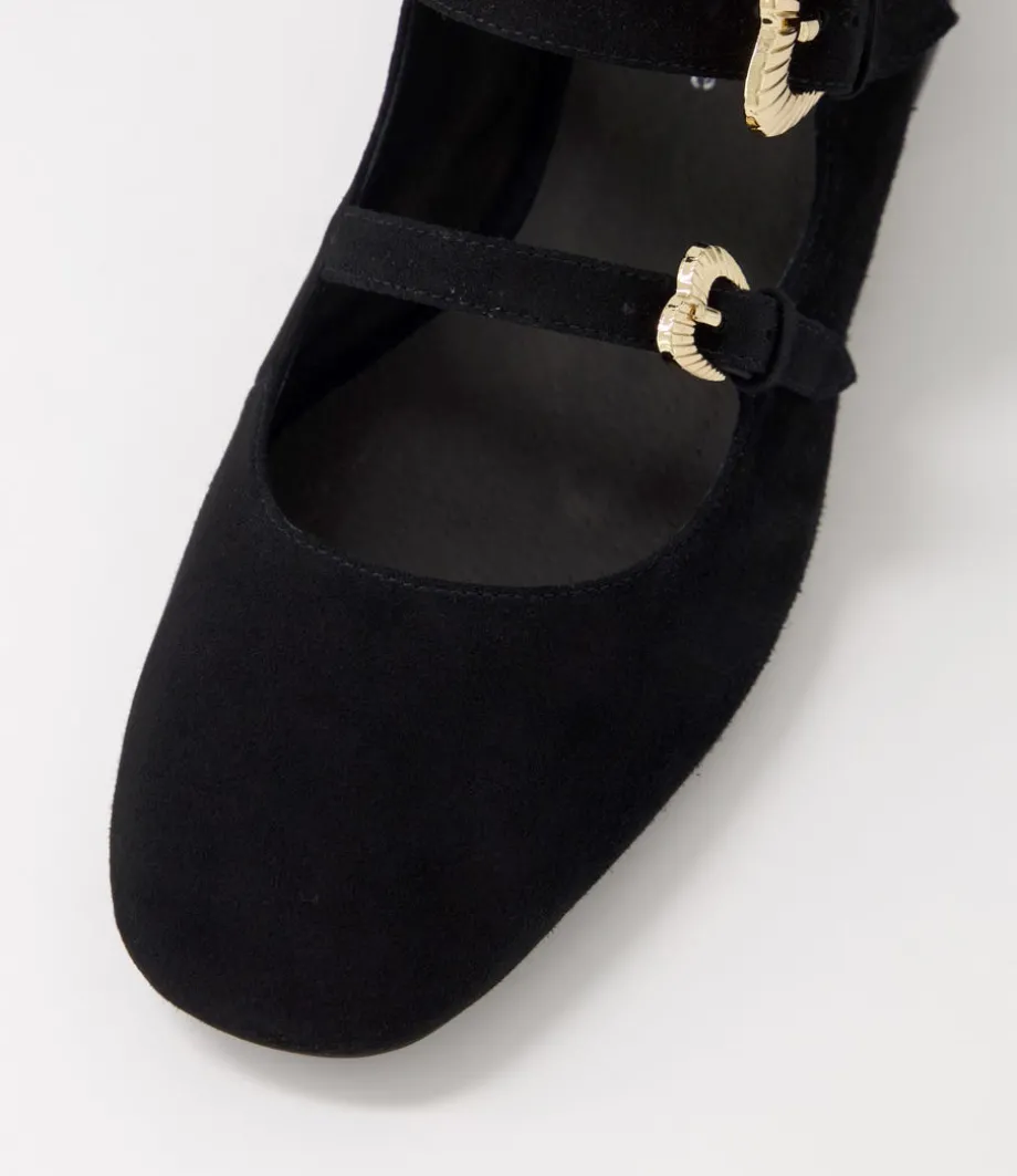 voslo_black_suede_heels_3.webp Voslo Black Suede Heels<DJANGO & JULIETTE Clearance