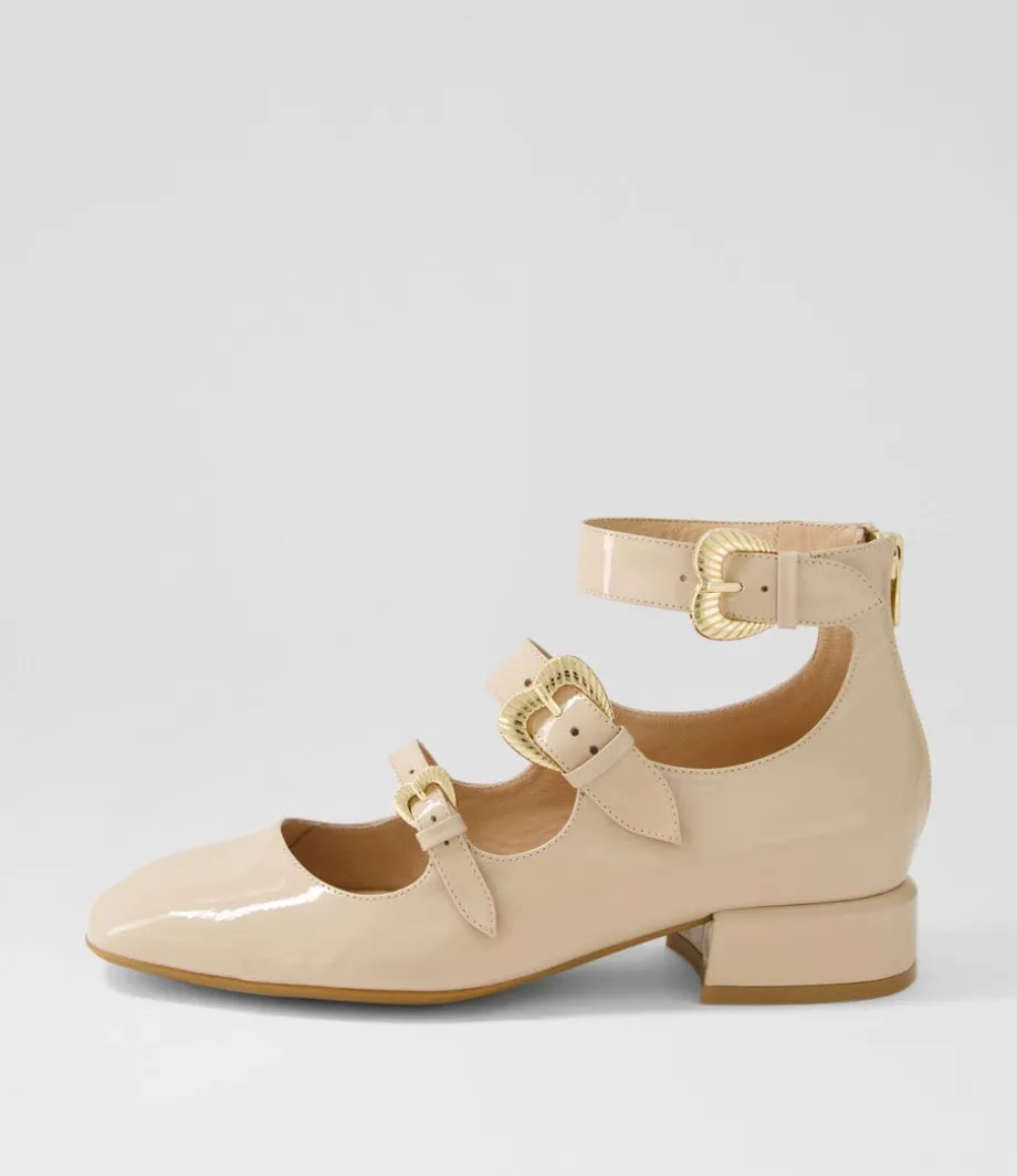 Voslo Latte Patent Leather Heels<DJANGO & JULIETTE Best Sale