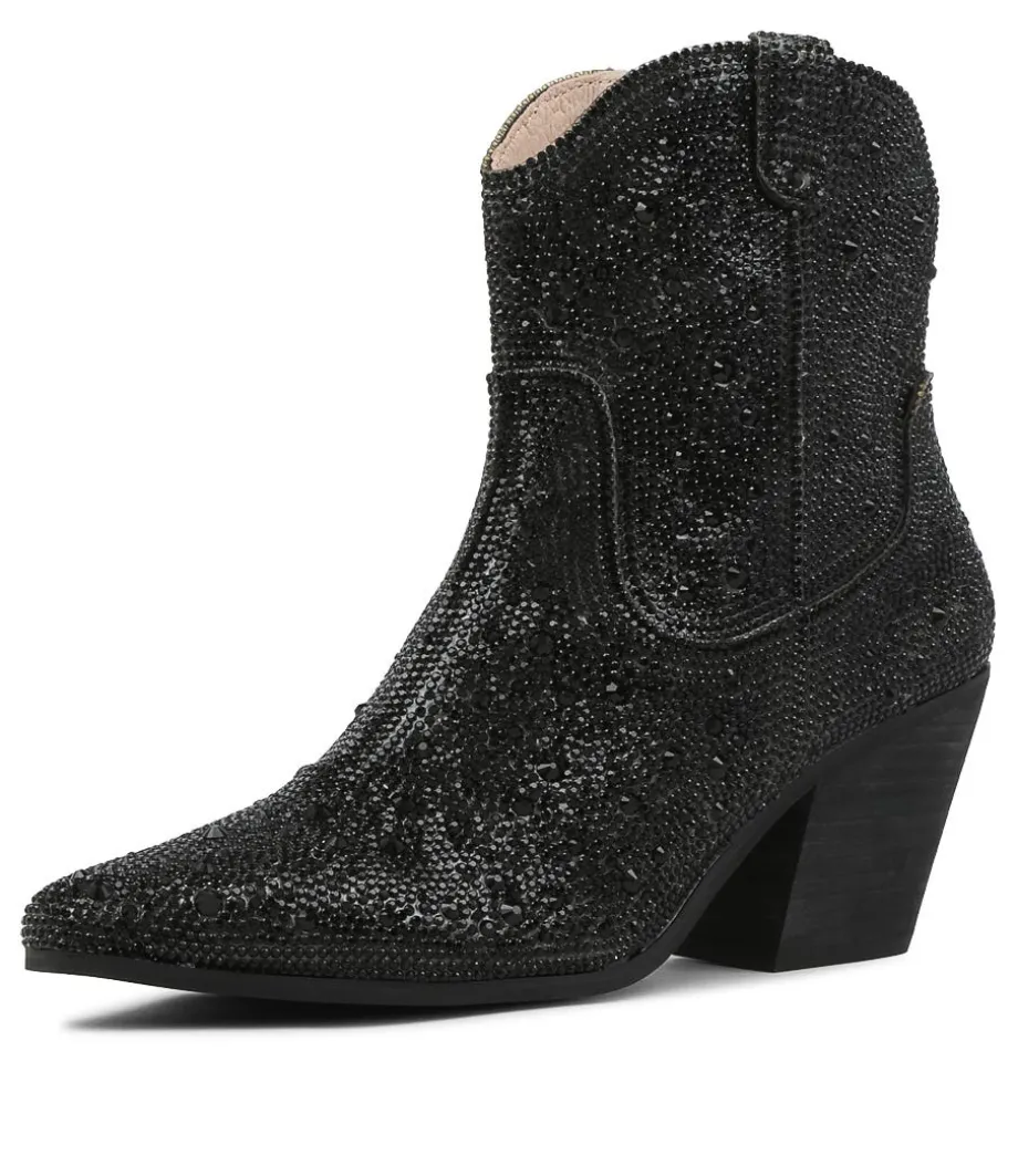 wagon_black_jewel_fabric_ankle_boots_bh_1.webp Wagon Black Jewel Fabric Ankle Boots Bh<DJANGO & JULIETTE Outlet
