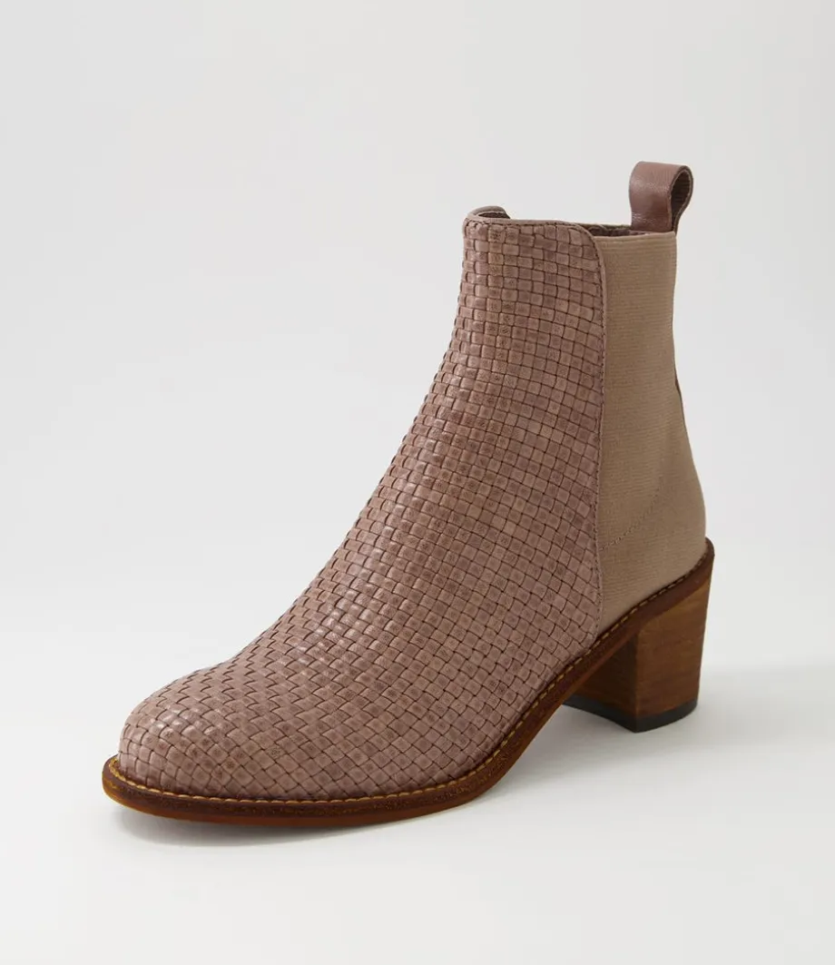 Werson Taupe Weave Leather Ankle Boots<DJANGO & JULIETTE Hot