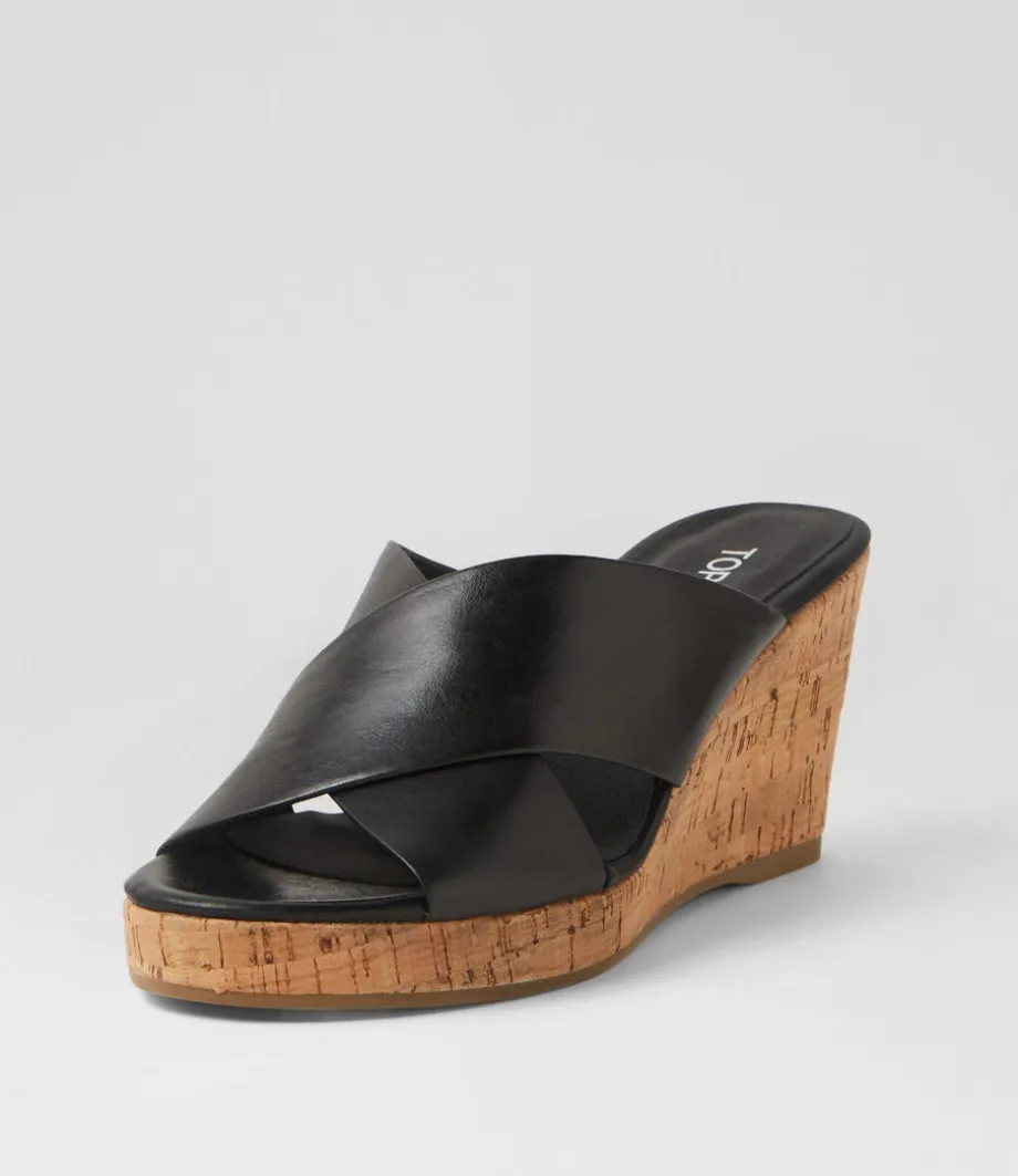 Wevie Black Leather Sandals<TOP END Flash Sale