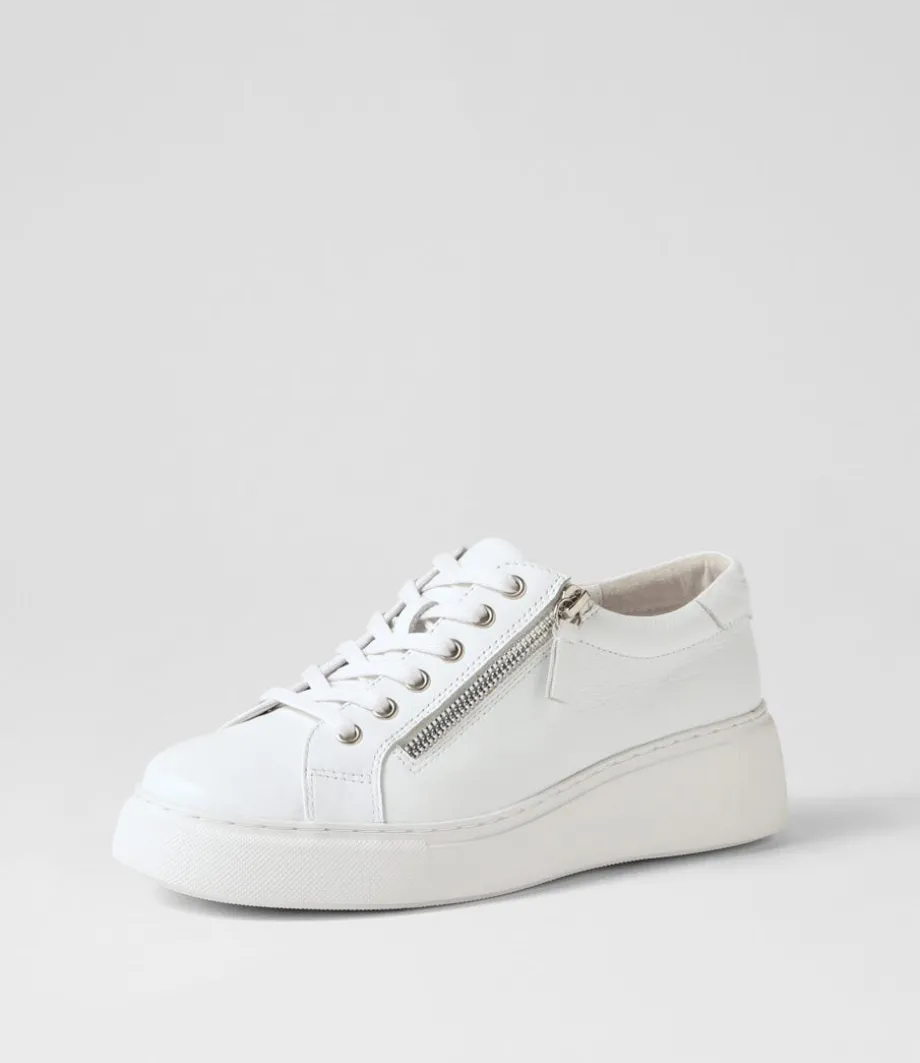Yanji White Leather Sneakers<DJANGO & JULIETTE New