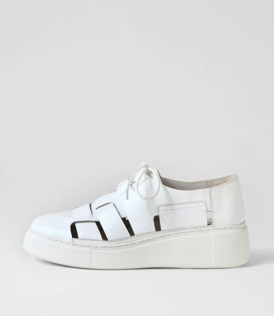 Yao White Leather Sneakers<DJANGO & JULIETTE Store