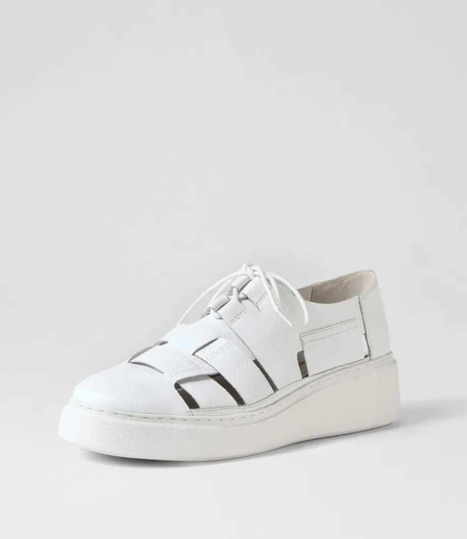 Yao White Leather Sneakers<DJANGO & JULIETTE Store
