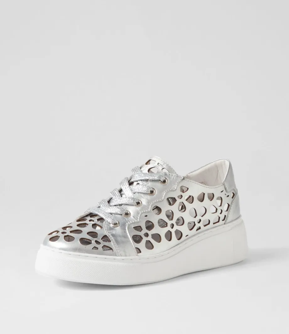 Yarry Silver White Leather Sneakers<DJANGO & JULIETTE Sale