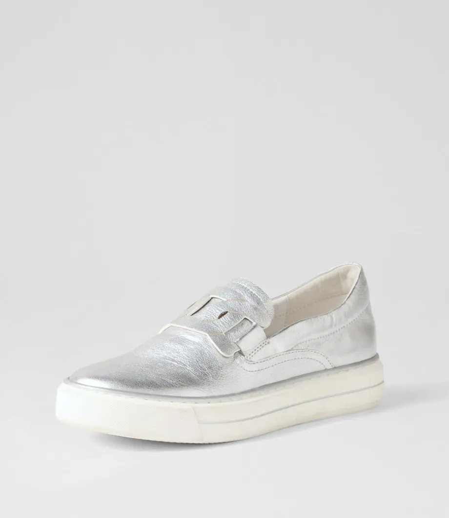 Yinnit Silver White Leather Sneakers<DJANGO & JULIETTE Shop