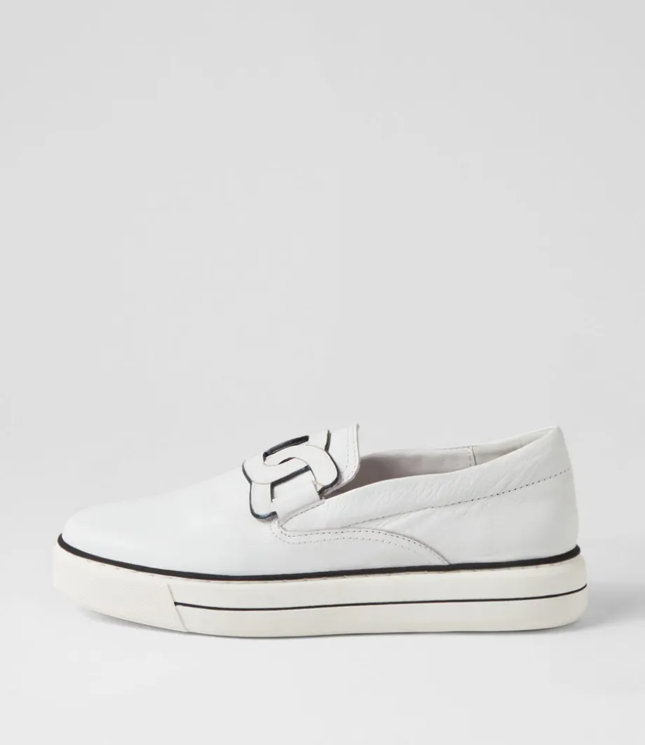 Yinnit White Black Leather Sneakers<DJANGO & JULIETTE Online