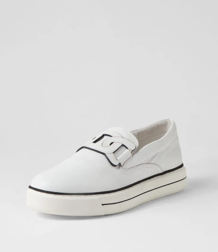 Yinnit White Black Leather Sneakers<DJANGO & JULIETTE Online
