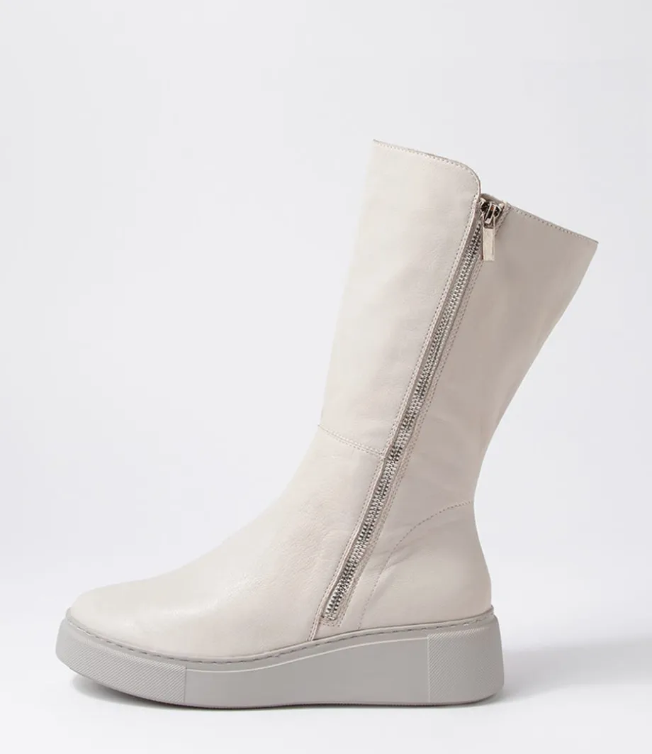 Yogue Ivory Misty Leather Calf Boots<DJANGO & JULIETTE Fashion