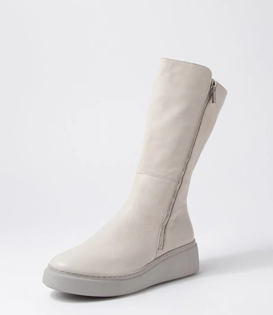Yogue Ivory Misty Leather Calf Boots<DJANGO & JULIETTE Fashion