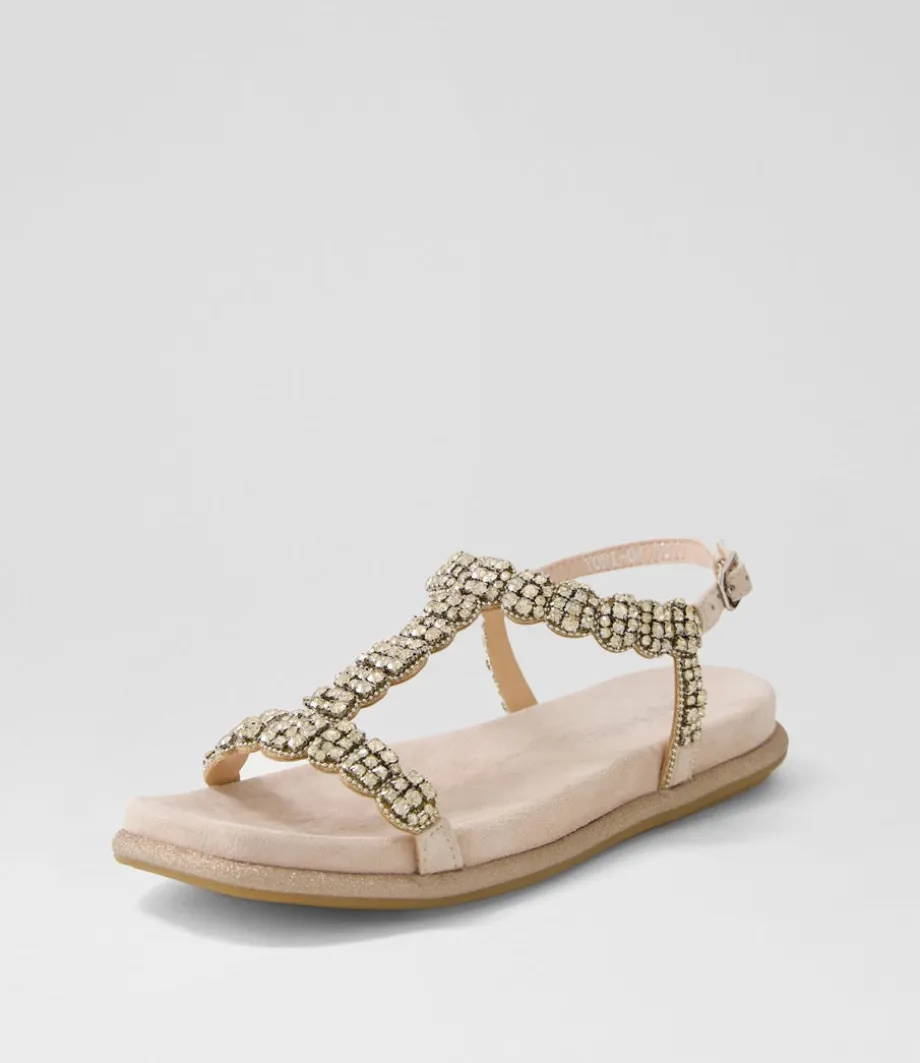 Yori Nude Suede Jewels Sandals<DJANGO & JULIETTE Store