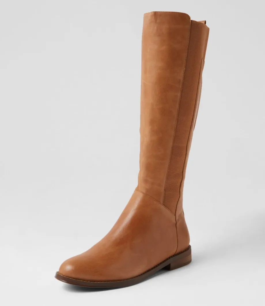 Youss Dark Tan Leather Knee High Boots<DJANGO & JULIETTE Cheap