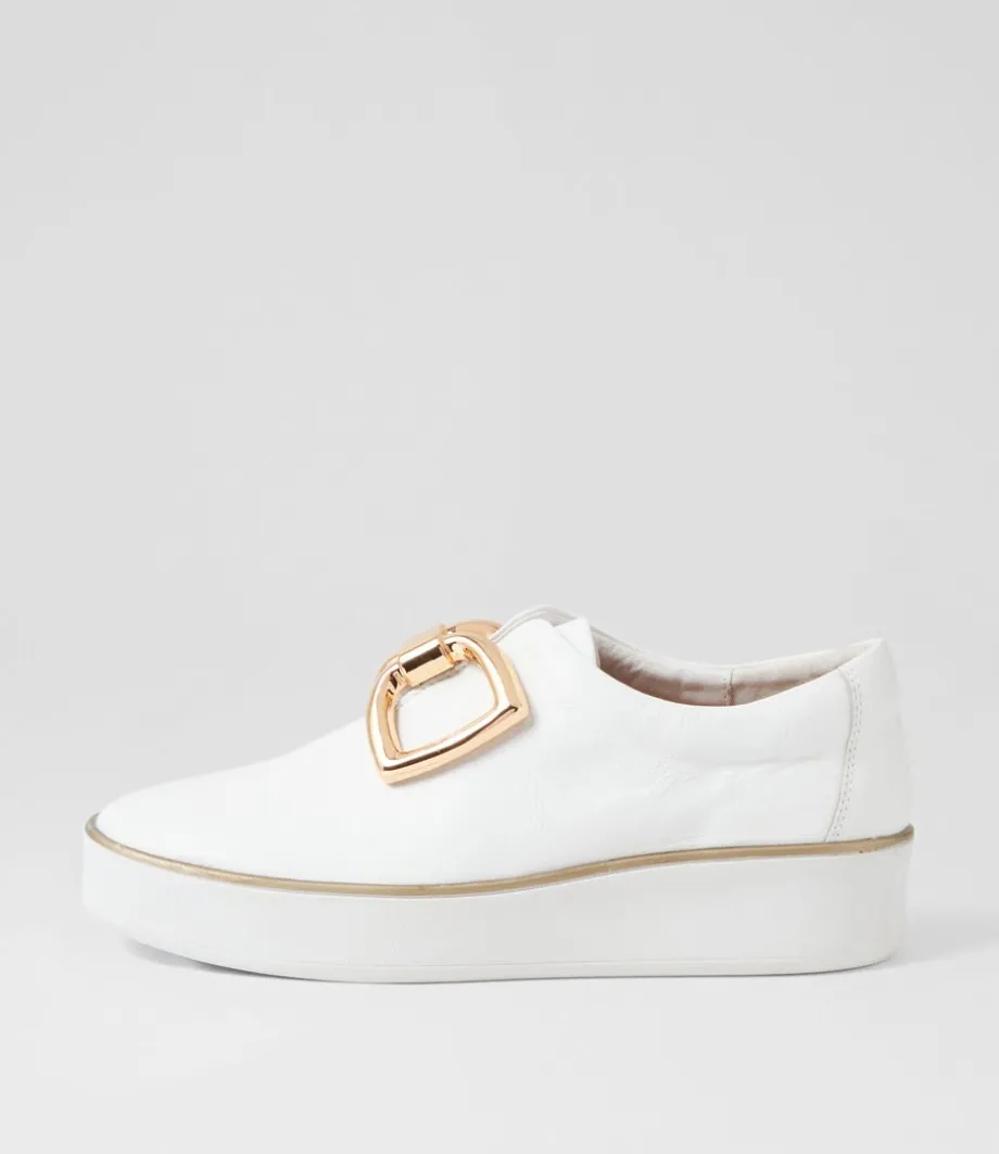 Zeki W White Leather Sneakers<ZIERA Flash Sale