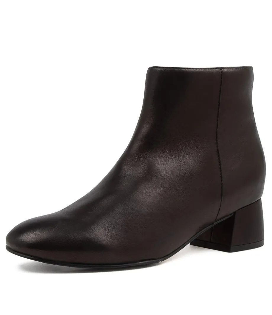Ziggys W Black Leather Ankle Boots<ZIERA Cheap