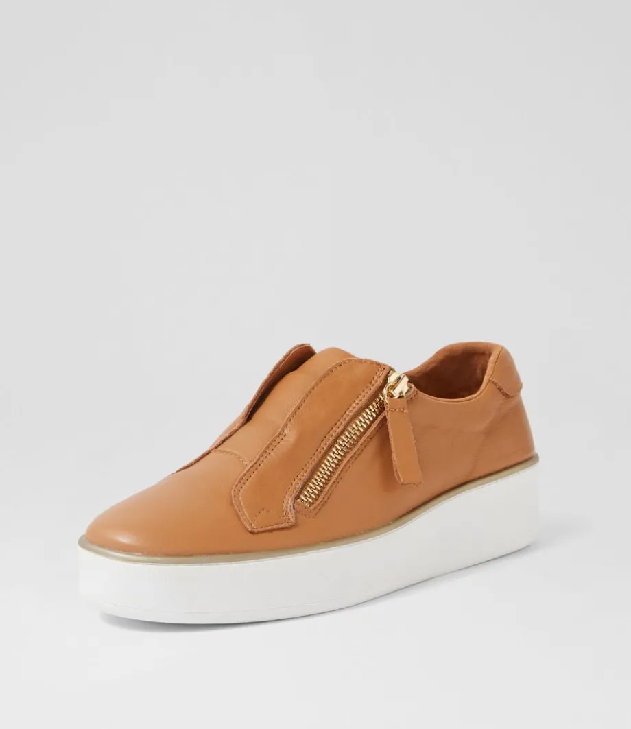 Zikta W Dark Tan White Leather Sneakers<ZIERA Best Sale