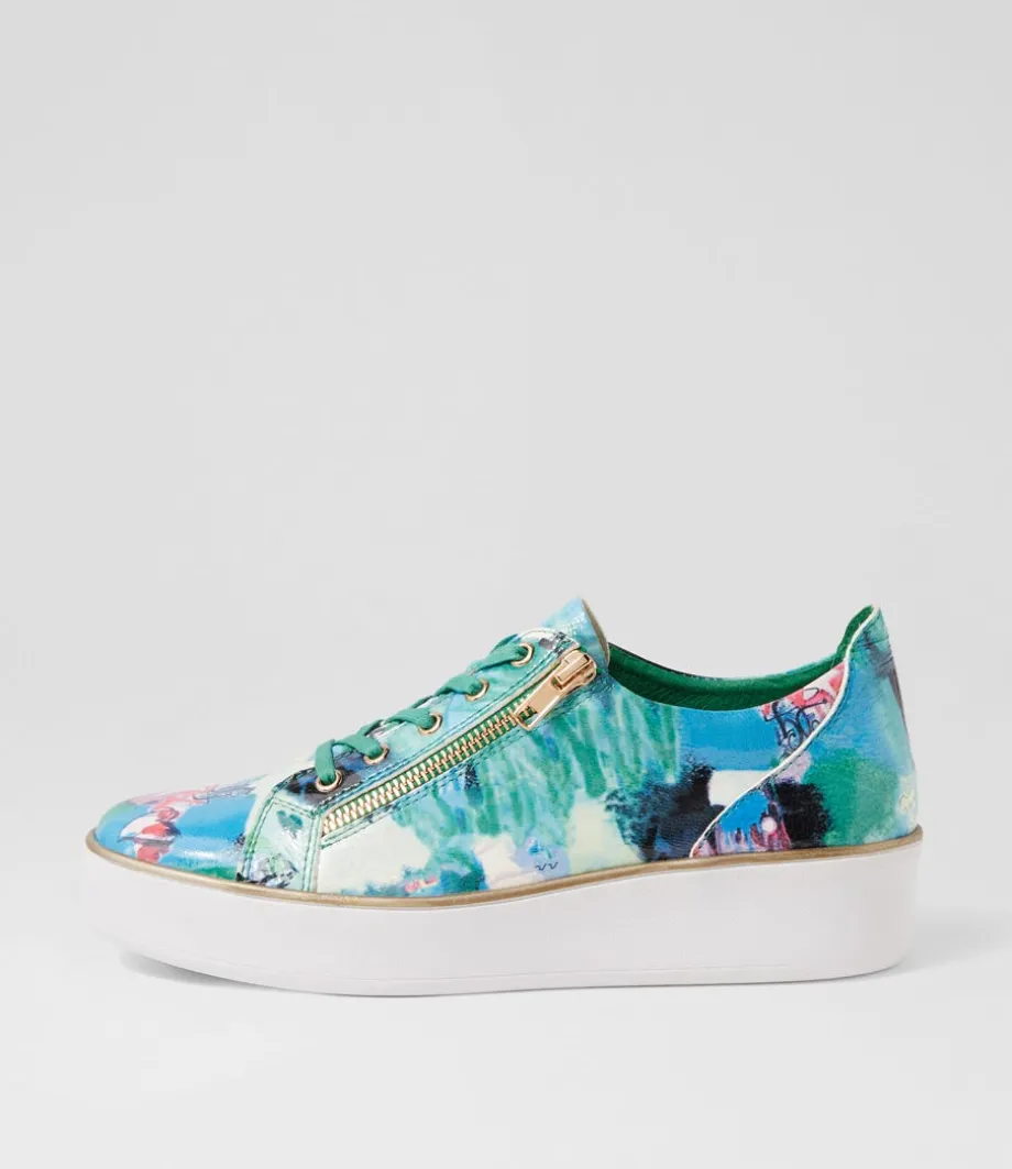 Zissy W Green Mix Patent Leather Sneakers<ZIERA Best Sale