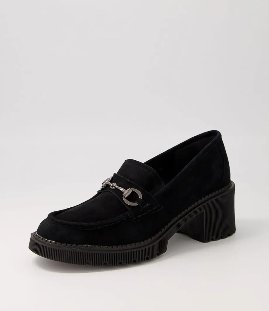 Zoey Black Suede Heels<DJANGO & JULIETTE Shop