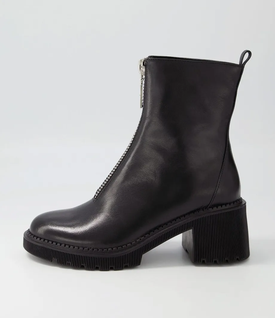 Zosia Black Leather Ankle Boots<DJANGO & JULIETTE Cheap