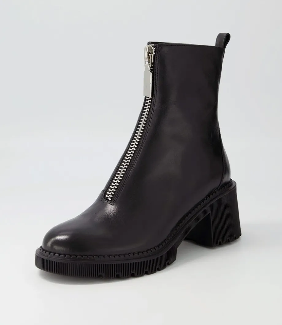 Zosia Black Leather Ankle Boots<DJANGO & JULIETTE Cheap