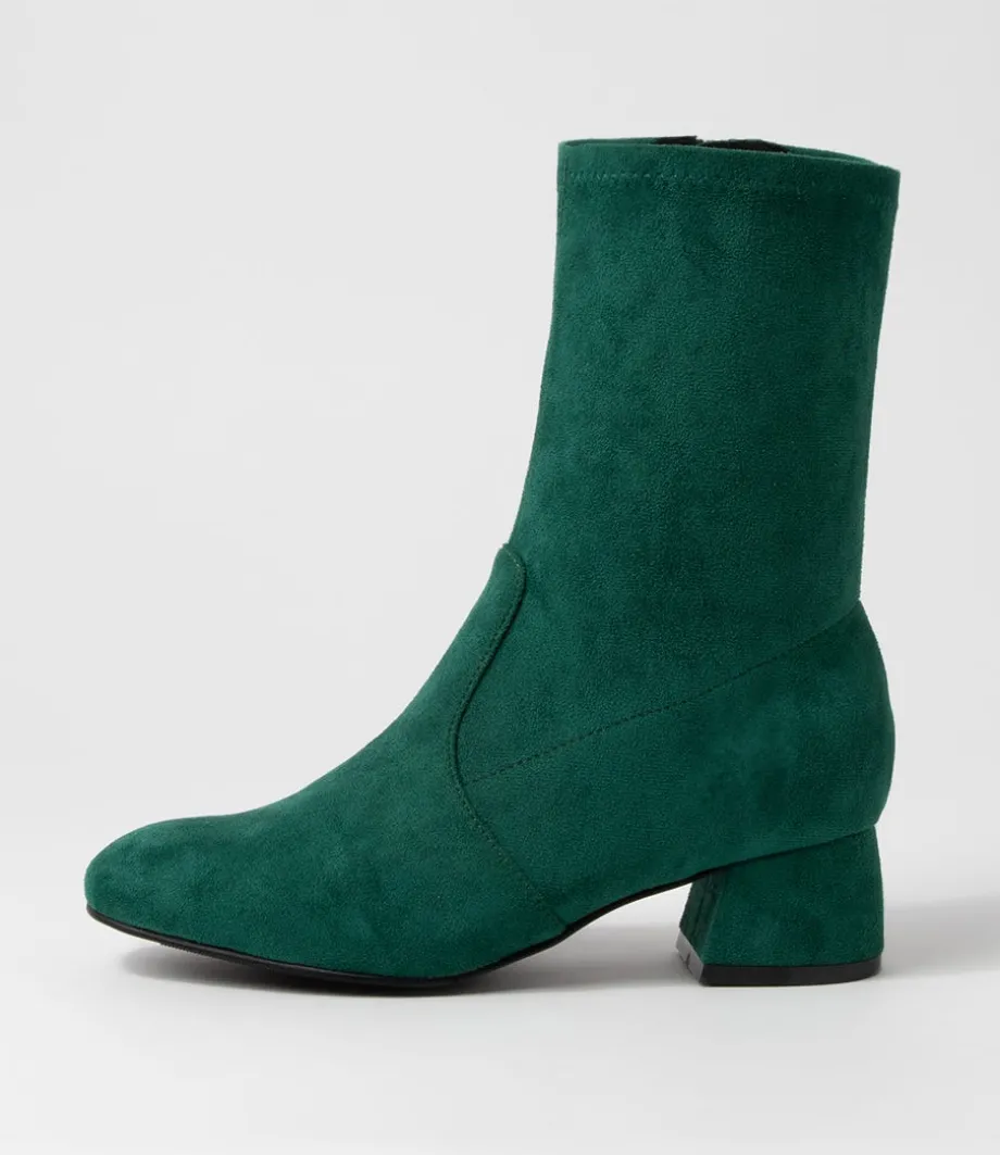 Zuka W Emerald Stretch Microsuede Ankle Boots<ZIERA Cheap