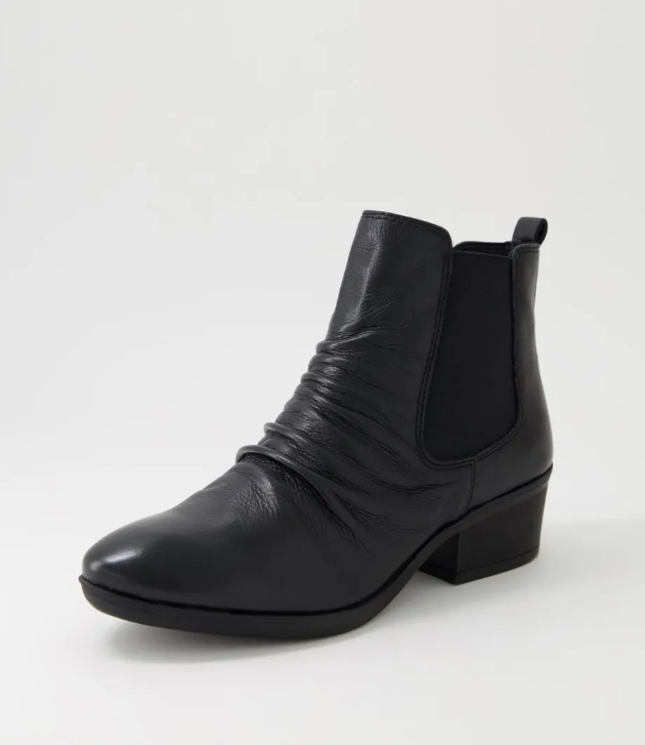 Zuri Black Leather Ankle Boots<DIANA FERRARI Shop